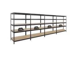 Hot PROREGAL Mega Deal 4x Schwerlastregal Rivet HxBxT 180 x 120 x 60 cm Fachlast 250 kg Schwarz