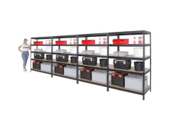 Hot PROREGAL Mega Deal 4x Schwerlastregal Rivet HxBxT 180 x 120 x 60 cm Fachlast 250 kg Schwarz