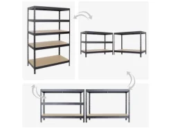 Hot PROREGAL Mega Deal 4x Schwerlastregal Rivet HxBxT 180 x 120 x 60 cm Fachlast 250 kg Schwarz