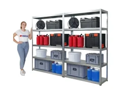 PROREGAL Mega Deal 2x Schwerlastregal Steel Eagle HxBxT 180x120x40 cm Fachlast 130kg Verzinkt