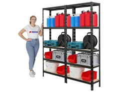 PROREGAL Mega Deal 2x Schwerlastregal APOLLO HxBxT 180 x 75 x 30 cm Fachlast 175kg Schwarz