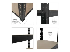 Discount PROREGAL Mega Deal 4x Schwerlastregal APOLLO HxBxT 180 x 75 x 30 cm Fachlast 175kg Schwarz