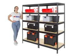 PROREGAL Mega Deal 2x Schwerlastregal Rivet HxBxT 180 x 90 x 60 cm Fachlast 250 kg