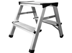 Hot PROREGAL Metal Double Giraffe Doppelseitige-Aluminium-Stufenstehleiter 2 Stufen 125 kg Tragkraft Leiter Trittleiter Stufenleiter Haushaltsleiter