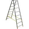 PROREGAL Metal Double Giraffe Doppelseitige-Aluminium-Stufenstehleiter 8 Stufen 178 cm Hoch 150 kg Tragkraft Leiter Trittleiter Haushaltsleiter