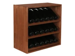 Discount PROREGAL Modulares Weinregal Vincellar Mod HxBxT 60 x 60 x 30 cm Schräg Modul Für 18 Flaschen Massives Kiefernholz Geölt Braun