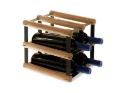 Sale PROREGAL Modulares Weinregal Vinotega Mod Metal HxBxT 22,5 x 22,5 x 24,5 cm 2 x 2 Flaschen Massives Kiefernholz Geölt Braun