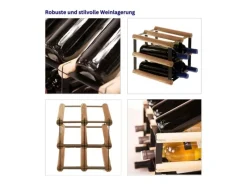 Sale PROREGAL Modulares Weinregal Vinotega Mod Metal HxBxT 22,5 x 22,5 x 24,5 cm 2 x 2 Flaschen Massives Kiefernholz Geölt Braun