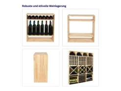 PROREGAL Modulares Weinregal Vincellar Mod HxBxT 60 x 60 x 30 cm Standflaschen Modul Für 32 Flaschen Massives Kiefernholz Natur