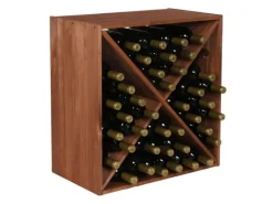 Discount PROREGAL Modulares Weinregal Vincellar Mod HxBxT 60 x 60 x 30 cm Kreuz Modul Für 40 Flaschen Massives Kiefernholz Geölt Braun