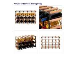 Hot PROREGAL Modulares Weinregal Vinotega Mod Metal HxBxT 32,5 x 52,5 x 24,5 cm 5 x 3 Flaschen Massives Kiefernholz Geölt Braun