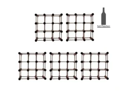 PROREGAL Modulares Weinregal Vinotega Mod HxBxT 36 x 36 x 24 cm 5 x 9 Flaschen Massives Kiefernholz Braun Geölt