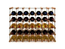 Hot PROREGAL Modulares Weinregal Vinotega Mod Metal HxBxT 52,5 x 72,5 x 24,5 cm 7 x 5 Flaschen Massives Kiefernholz Geölt Braun