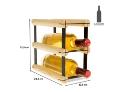Discount PROREGAL Modulares Weinregal Vinotega Mod Metal HxBxT 22,5 x 12,5 x 24,5 cm 1 x 2 Flaschen Massives Kiefernholz Natur Kiefer Natur