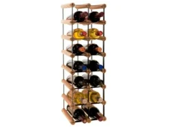 PROREGAL Modulares Weinregal Vinotega Mod Metal HxBxT 72,5 x 22,5 x 24,5 cm 2 x 7 Flaschen Massives Kiefernholz Geölt