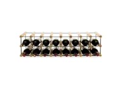 PROREGAL Modulares Weinregal Vinotega Mod Metal HxBxT 12,5 x 82,5 x 24,5 cm 8 x 1 Flaschen Massives Kiefernholz Natur