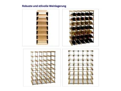 PROREGAL Modulares Weinregal Vinotega Mod Metal HxBxT 72,5 x 52,5 x 24,5 cm 5 x 7 Flaschen Massives Kiefernholz Natur