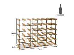 PROREGAL Modulares Weinregal Vinotega Mod Metal HxBxT 52,5 x 72,5 x 24,5 cm 7 x 5 Flaschen Massives Kiefernholz Natur Kiefer Natur