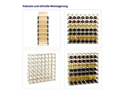 PROREGAL Modulares Weinregal Vinotega Mod Metal HxBxT 72,5 x 72,5 x 24,5 cm 7 x 7 Flaschen Massives Kiefernholz Geölt