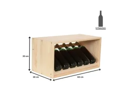 PROREGAL Modulares Weinregal Vincellar Mod HxBxT 30 x 60 x 30 cm Schräg Modul Für 6 Flaschen Massives Kiefernholz Natur