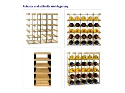 Outlet PROREGAL Modulares Weinregal Vinotega Mod Metal HxBxT 52,5 x 52,5 x 24,5 cm 5 x 5 Flaschen Massives Kiefernholz Geölt Braun