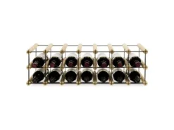 PROREGAL Modulares Weinregal Vinotega Mod Metal HxBxT 22,5 x 72,5 x 24,5 cm 7 x 2 Flaschen Massives Kiefernholz Natur