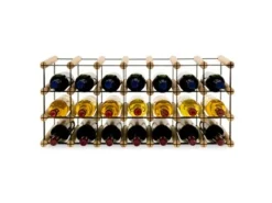 Best PROREGAL Modulares Weinregal Vinotega Mod Metal HxBxT 32,5 x 72,5 x 24,5 cm 7 x 3 Flaschen Massives Kiefernholz Natur Kiefer Natur