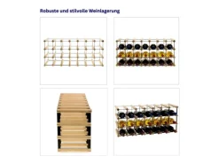 Best PROREGAL Modulares Weinregal Vinotega Mod Metal HxBxT 32,5 x 72,5 x 24,5 cm 7 x 3 Flaschen Massives Kiefernholz Natur Kiefer Natur
