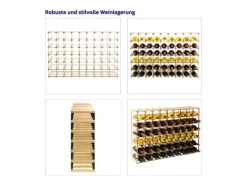 Best PROREGAL Modulares Weinregal Vinotega Mod Metal HxBxT 62,5 x 92,5 x 24,5 cm 9 x 6 Flaschen Massives Kiefernholz Geölt Braun