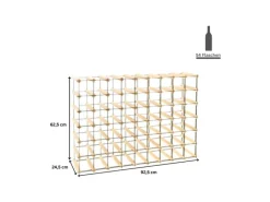 Best PROREGAL Modulares Weinregal Vinotega Mod Metal HxBxT 62,5 x 92,5 x 24,5 cm 9 x 6 Flaschen Massives Kiefernholz Geölt Braun