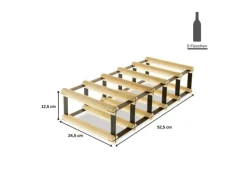 PROREGAL Modulares Weinregal Vinotega Mod Metal HxBxT 12,5 x 52,5 x 24,5 cm 5 x 1 Flaschen Massives Kiefernholz Natur Kiefer Natur