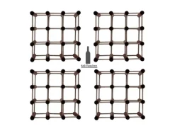 PROREGAL Modulares Weinregal Vinotega Mod HxBxT 36 x 36 x 24 cm 4 x 9 Flaschen Massives Kiefernholz Braun Geölt