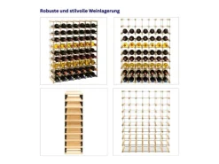 New PROREGAL Modulares Weinregal Vinotega Mod Metal HxBxT 92,5 x 72,5 x 24,5 cm 7 x 9 Flaschen Massives Kiefernholz Natur Kiefer Natur