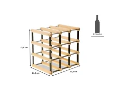 Online PROREGAL Modulares Weinregal Vinotega Mod Metal HxBxT 32,5 x 32,5 x 24,5 cm 3 x 3 Flaschen Massives Kiefernholz Natur Kiefer Natur