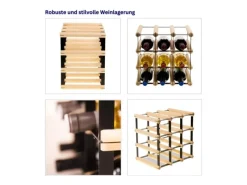 Online PROREGAL Modulares Weinregal Vinotega Mod Metal HxBxT 32,5 x 32,5 x 24,5 cm 3 x 3 Flaschen Massives Kiefernholz Natur Kiefer Natur