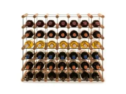 PROREGAL Modulares Weinregal Vinotega Mod Metal HxBxT 62,5 x 72,5 x 24,5 cm 7 x 6 Flaschen Massives Kiefernholz Geölt