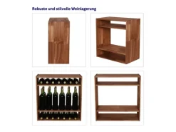 PROREGAL Modulares Weinregal Vincellar Mod HxBxT 60 x 60 x 30 cm Standflaschen Modul Für 32 Flaschen Massives Kiefernholz Geölt
