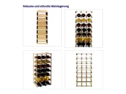 New PROREGAL Modulares Weinregal Vinotega Mod Metal HxBxT 72,5 x 32,5 x 24,5 cm 3 x 7 Flaschen Massives Kiefernholz Natur Kiefer Natur