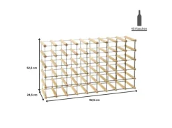 PROREGAL Modulares Weinregal Vinotega Mod Metal HxBxT 52,5 x 92,5 x 24,5 cm 9 x 5 Flaschen Massives Kiefernholz Geölt