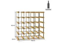 PROREGAL Modulares Weinregal Vinotega Mod Metal HxBxT 52,5 x 52,5 x 24,5 cm 5 x 5 Flaschen Massives Kiefernholz Natur