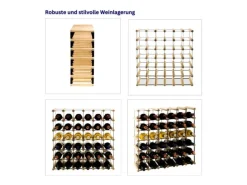 Clearance PROREGAL Modulares Weinregal Vinotega Mod Metal HxBxT 52,5 x 62,5 x 24,5 cm 6 x 5 Flaschen Massives Kiefernholz Geölt Braun