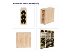 Discount PROREGAL Modulares Weinregal Vincellar Mod HxBxT 30 x 12 x 30 cm Schmal Modul Für 3 Flaschen Massives Kiefernholz Natur Kiefer Natur