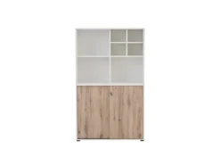 Online PROREGAL Pigeon Set Aktenregal Aktenschrank & Regalkreuz Breite 100 cm Weiß & Eiche Eiche-Weiß