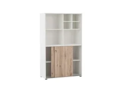 Online PROREGAL Pigeon Set Aktenregal Aktenschrank & Regalkreuz Breite 100 cm Weiß & Eiche Eiche-Weiß