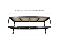 Clearance PROREGAL Profi Schwerlastregal Rhino HxBxT 180 x 200 x 60 cm 4 Spanplatten-Ebenen 8mm Fachlast 500 kg Schwarz