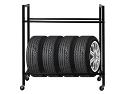 Hot PROREGAL Reifenregal CARERRA Auf Rollen HxBxT 115 x 111 x 40 cm Bis Zu 8 Reifen Auf 2 Ebenen Schwarz