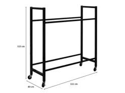 Hot PROREGAL Reifenregal CARERRA Auf Rollen HxBxT 115 x 111 x 40 cm Bis Zu 8 Reifen Auf 2 Ebenen Schwarz