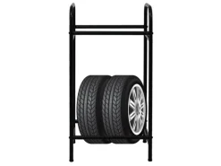 PROREGAL Reifenregal CARRERO HxBxT 104 x 55 x 40 cm Bis Zu 4 Reifen Auf 2 Ebenen Schwarz