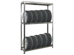 PROREGAL Reifenregal RAGNAR HxBxT 180 x 120 x 40cm Bis Zu 8 Reifen Auf 2 Ebenen + Ablage 265kg Fachlast