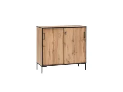 Hot PROREGAL Schiebetürenschrank Panda HxBxT 96 x 100 x 41 cm 2 Fächern & 2 Schiebetüren Eiche